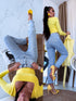 LIGHT BLUE, REGULAR FIT pants "DELICIOUS" T253-4